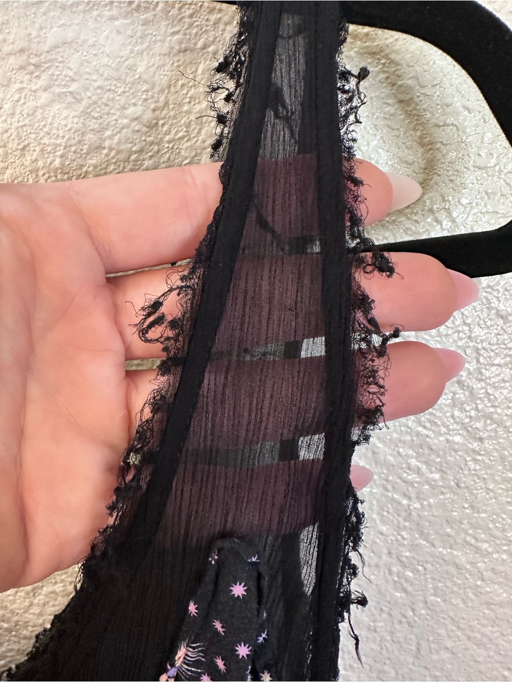 Free People x Intimately Black Floral Slip Dress with Pink Accents - Picture 15 of 16
